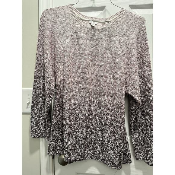 J. Jill Pure Jill Pink Ombre Long Sleeve Crewneck Sweater Large - Picture 2 of 9